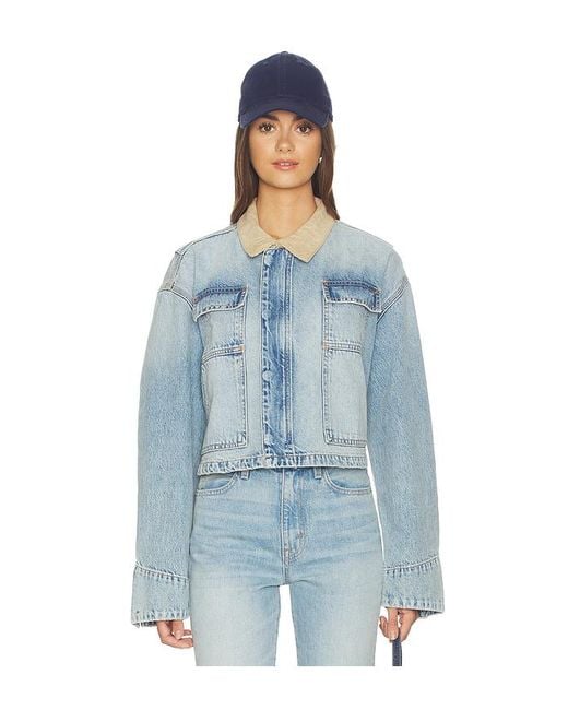 SLVRLAKE Denim Blue Connor Cropped Worker Jacket