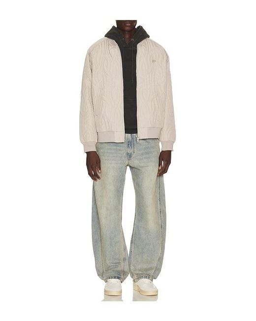 Filling Pieces Blue Quilted Bomber Jacket for men
