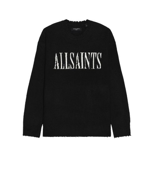 AllSaints Black Luka Saints Sweater for men