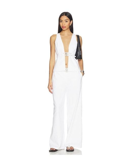 Seven Wonders White Zaylee Buckle Wide Leg Pant