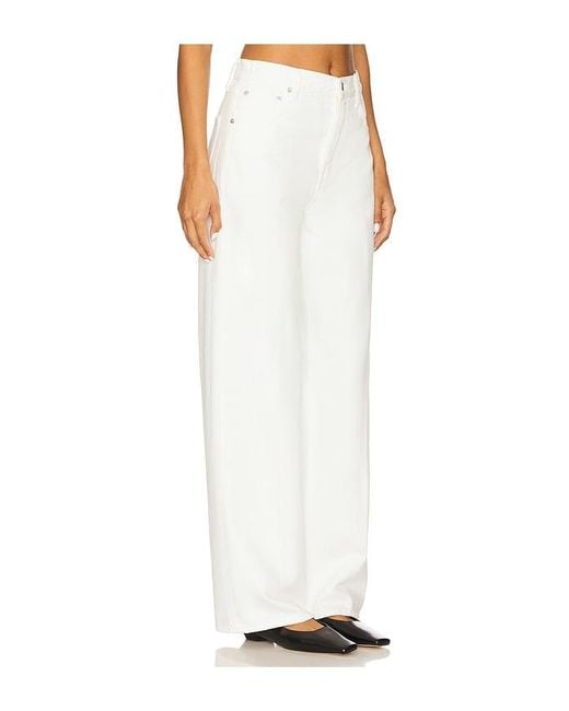 Pistola White Tate High Rise Bowed Wide Jeans
