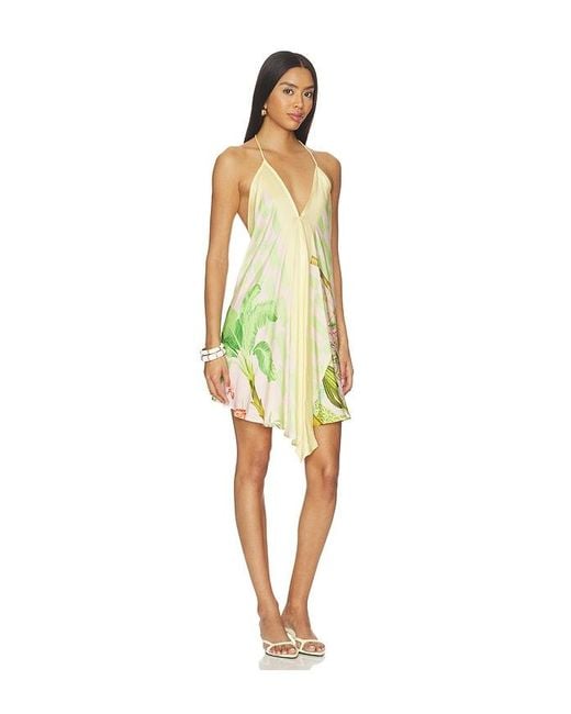 VERANDAH Yellow Handkerchief Mini Dress