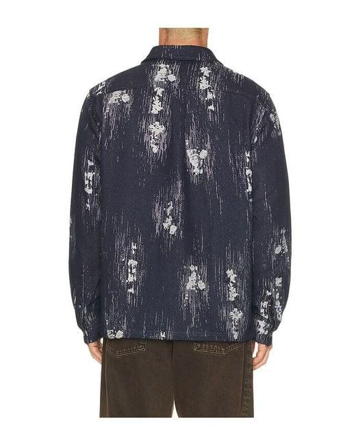 Scotch & Soda Blue Jacquard Relaxed Fit Overshirt for men