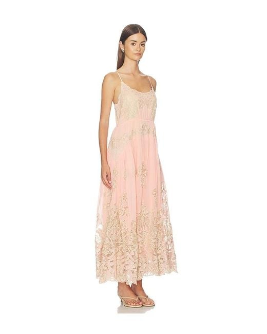 Sea White Gracelyn Lace Embroided Maxi Slip Dress