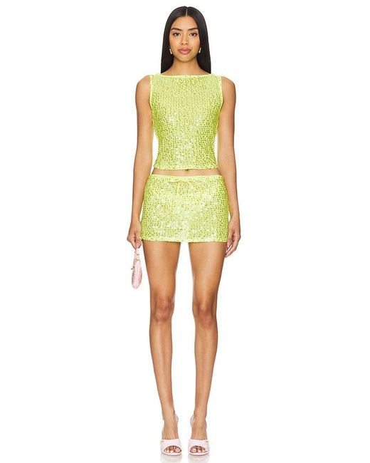 Lovers + Friends Yellow Erin Sequin Top