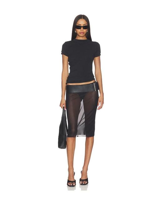 Alexander Wang Black Layered Short Sleeve Top