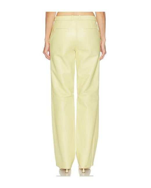 Helsa Yellow Soft Lamb Leather Pants