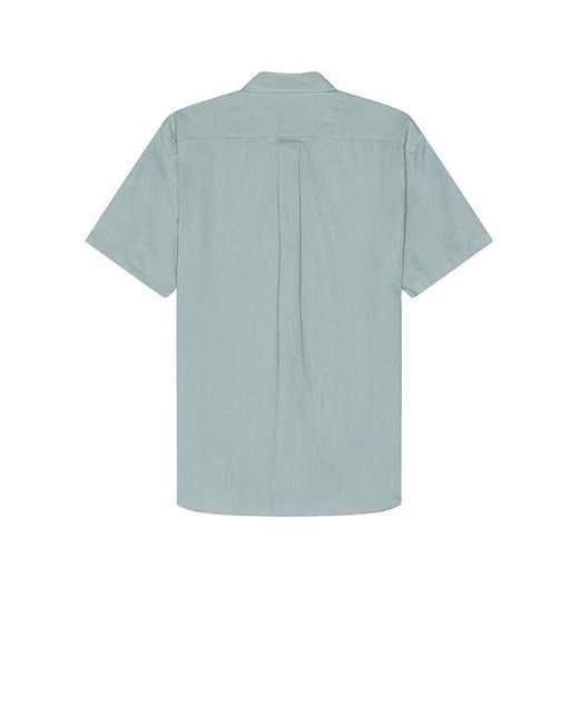 Vince Blue Linen Short Sleeve Shirt for men