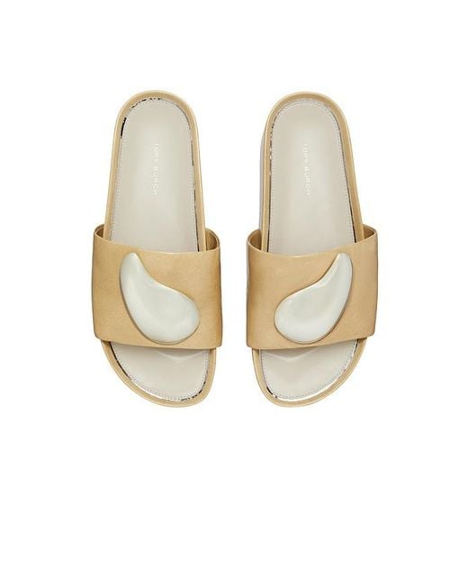 Tory Burch White Patos Platform Slide