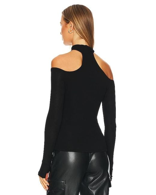 Michael Lauren Black Levon Mock Neck Top