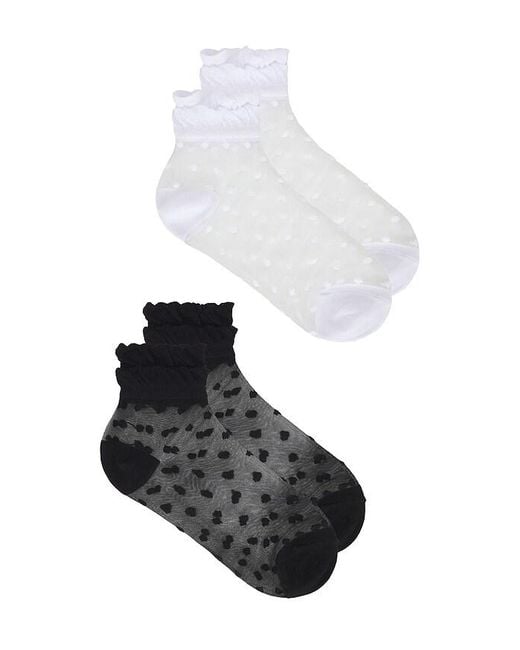 Stems Black Pippa Ruffle Dot Socks Pack Of 2
