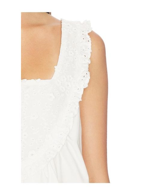 For Love & Lemons White Laura Eyelet Top