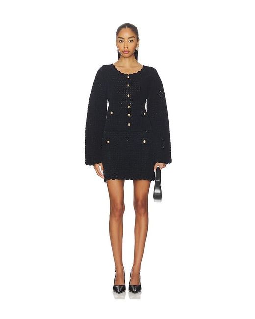 Ganni Black Chenille Crochet Skirt