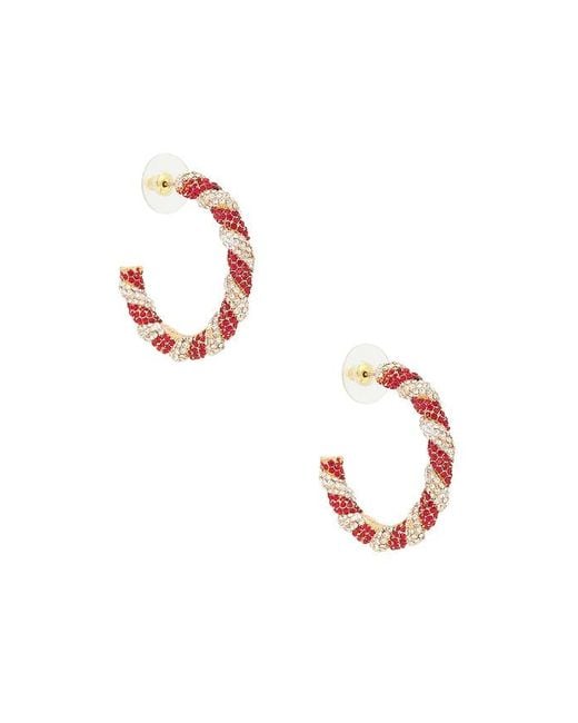 BaubleBar Red Peppermint Hoop Earrings
