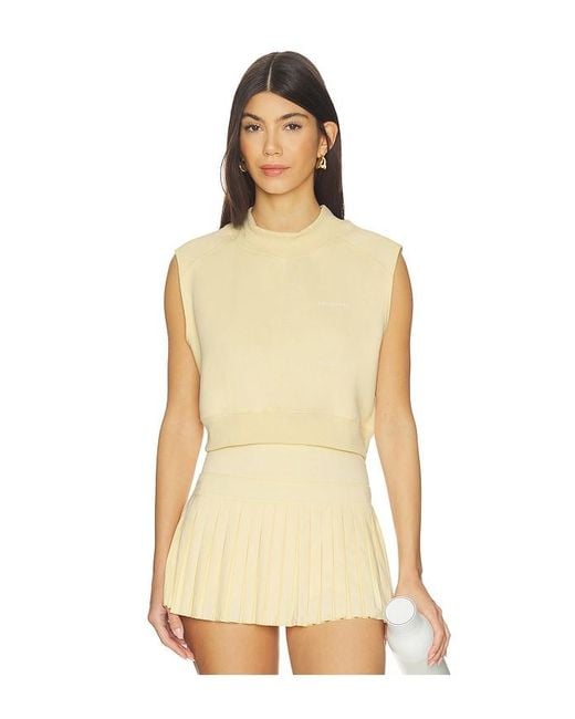 Gold Hinge Natural Mock Neck Sleeveless Top