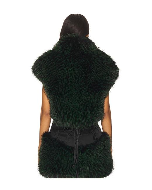 Kim Shui Black Lina Faux Fur Vest Top
