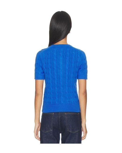 Polo Ralph Lauren Blue Cotton Short Sleeve Cardigan Sweater