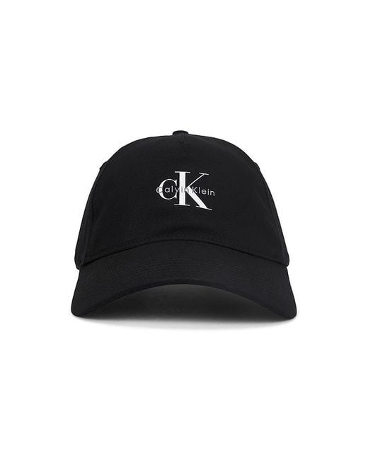 Calvin Klein Black Monologo Printed Baseball Cap for men