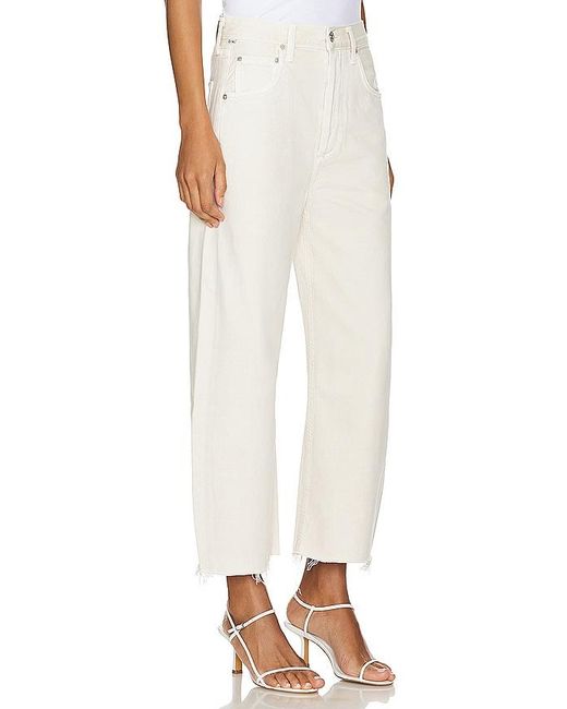 Citizens of Humanity White Ayla Undone Hem Crop Jeans
