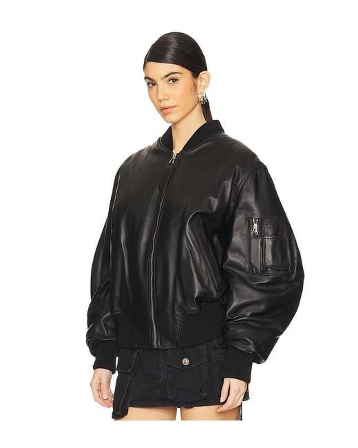 The Attico Black Anja Bomber Jacket