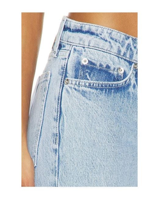 Rag & Bone Blue Harlow Low Rise Full Length Slim Straight Jeans