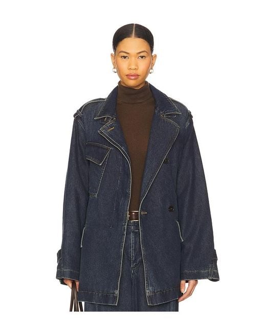 Closed Blue Trenchcoat