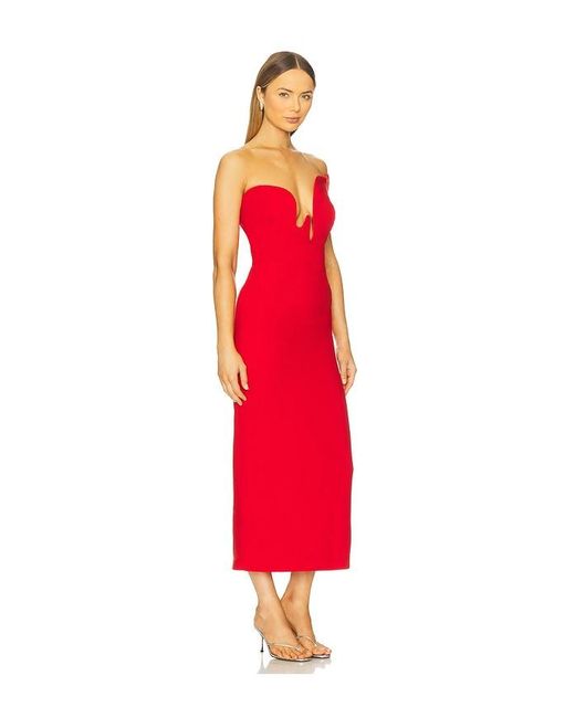Bardot Red Rosalyn Midi Dress