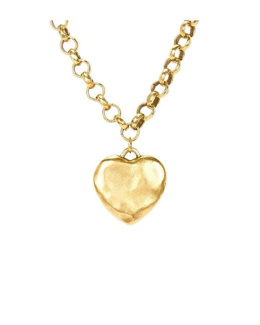 BRACHA Metallic Puffy Heart Necklace