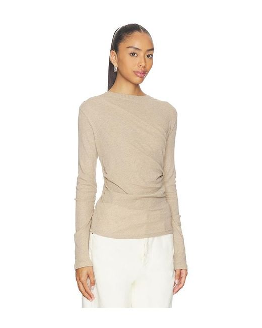 Enza Costa Natural Jersey Long Sleeve Crew Top