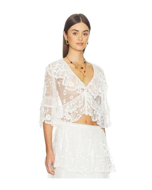 LoveShackFancy White Vessia Top