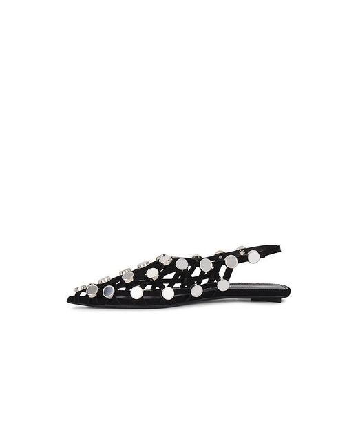 The Attico Black Grid Ballerina Flat