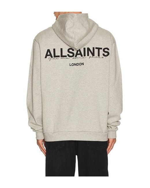 AllSaints Gray Halcyon Hoodie for men