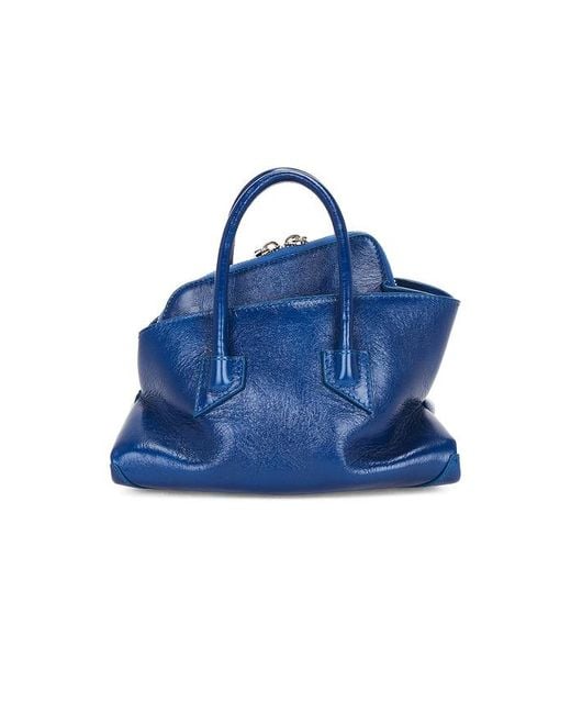 The Attico Blue La Passeggiata Mini Top Handle Bag