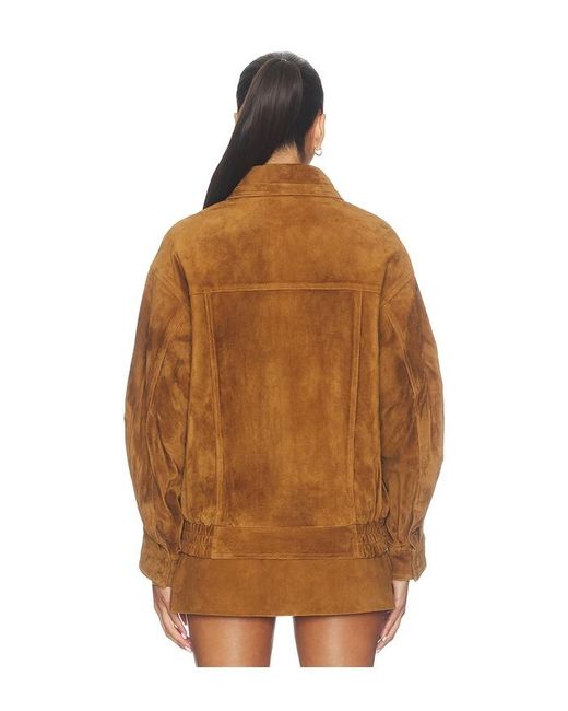 AEXAE Brown Leather Suede Rr Jacket