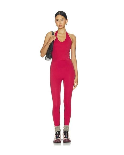 P.E Nation Red Reset Halter Tank Top