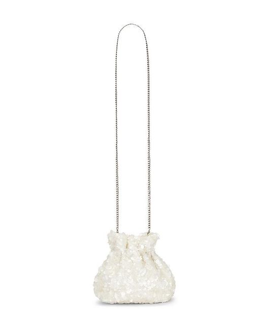 Olga Berg White Mattie Sequin Pouch