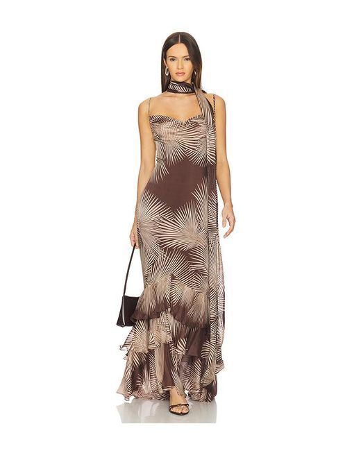 Rococo Sand Natural Cowl Maxi Dress With Sash