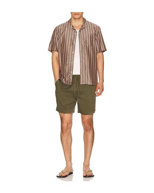 Onia Brown Tencel Convertible Vacation Shirt for men
