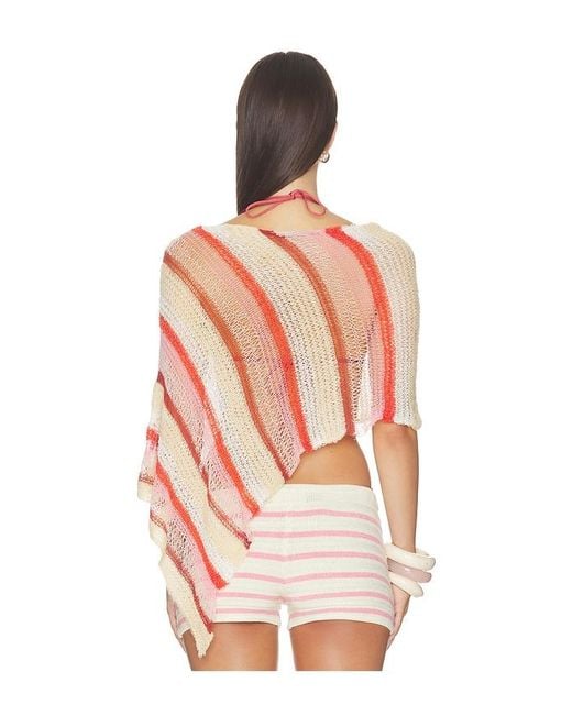 Indah Pink Gia Stripe Handknit Shawl
