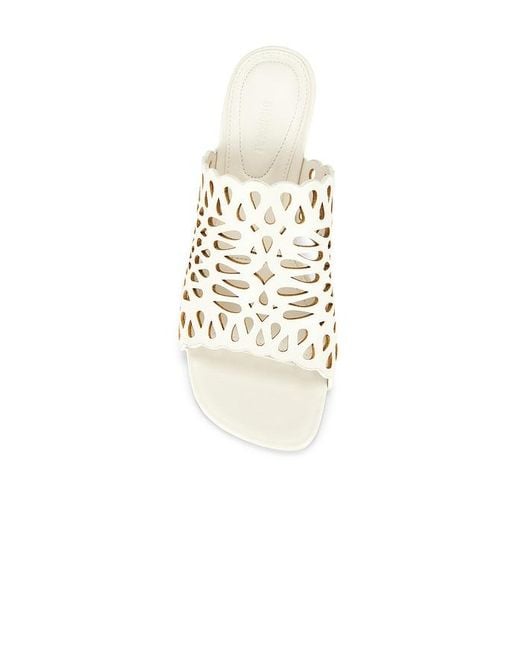 Jonathan Simkhai White Shadow Mule Laser Cut Leather Sandal