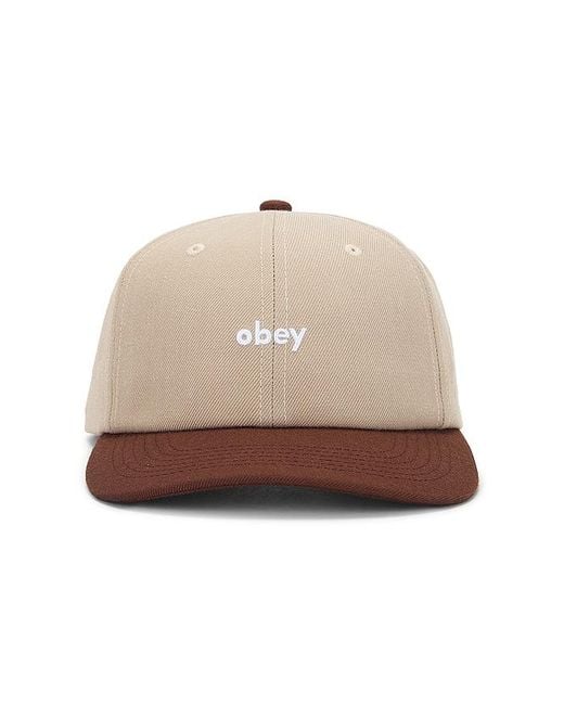 Obey Natural Shade 6 Panel Snapback Hat for men