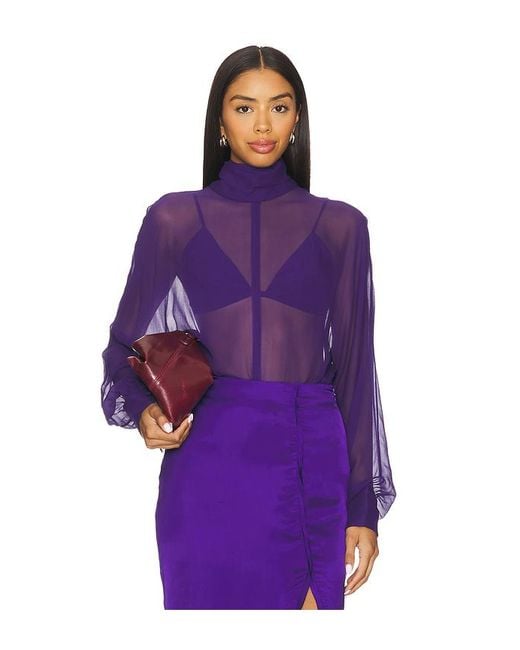 Alejandra Alonso Rojas タートルネックブラウス Purple