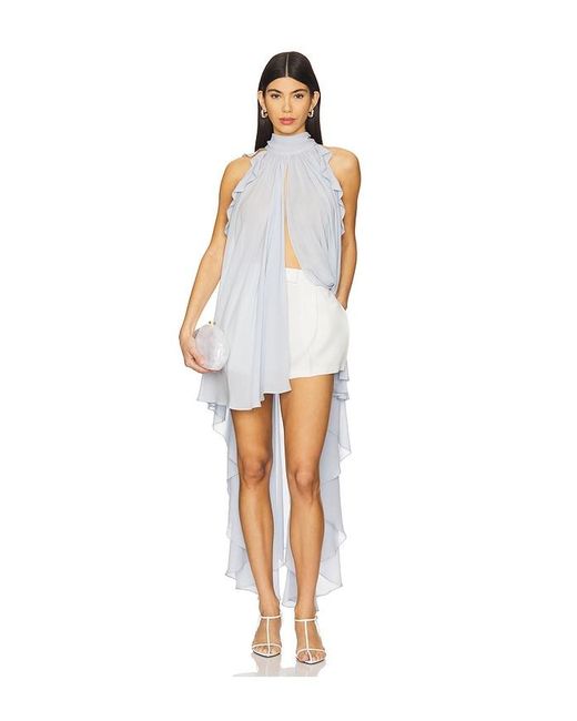 La Fuori White Gathered Halter Top