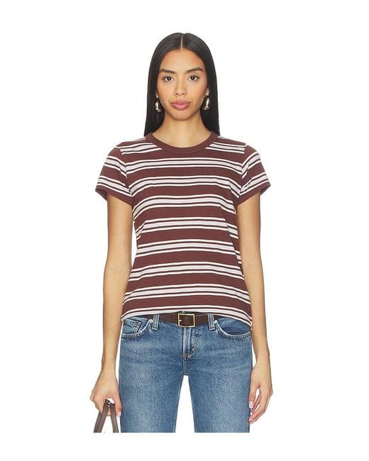 Rag & Bone Red The Slub Striped Tee