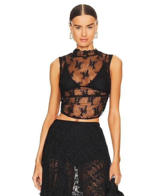 Free People Black X Intimately Fp Solid Nice Try Muscle Top