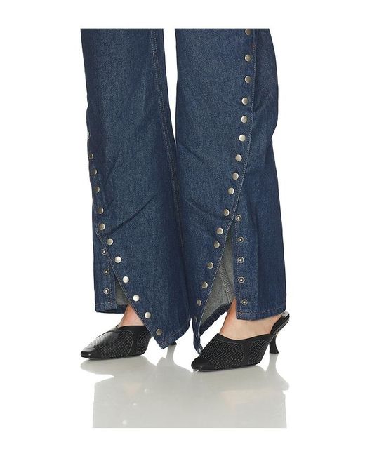 ROTATE BIRGER CHRISTENSEN Blue Buttoned Wide Leg
