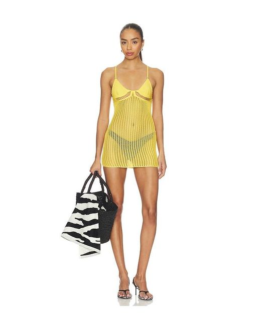 The Attico Yellow Knit Mini Dress