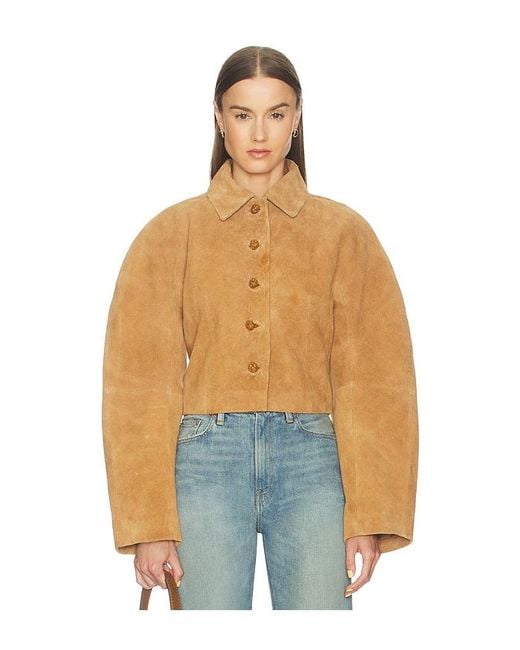 Rohe Blue Rounded Textured Suede Jacket