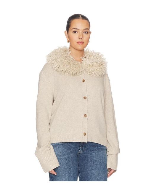 L'academie Natural Allegria Faux Fur Cardigan