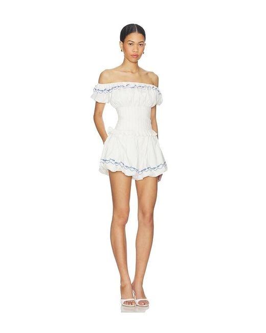 Line & Dot White Oia Romper